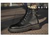 2025 British Style Leather High-Top Martin Boots with Side Zipper for Autumn/Winter