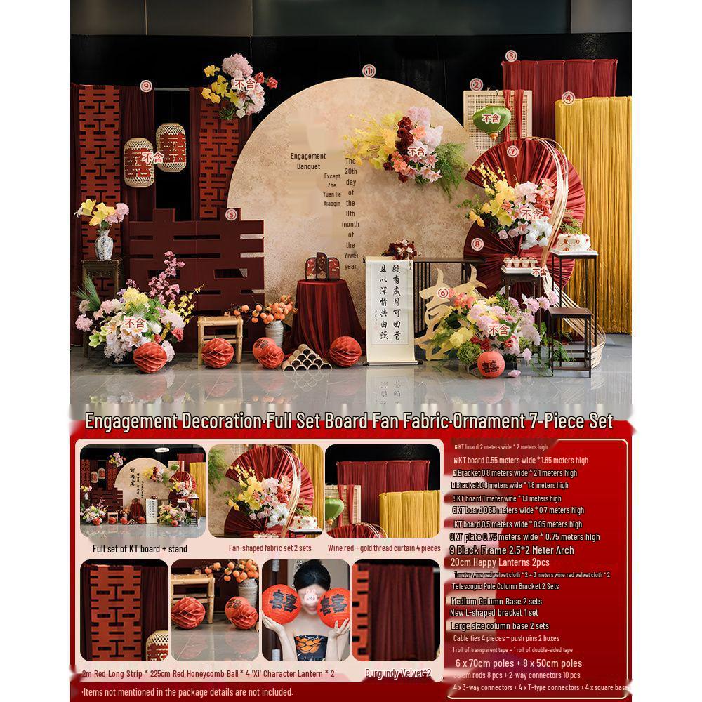 Chinese Wedding Banquet & Courtyard Table Setting Decor Set