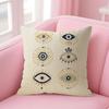 Mystic Eyes Cushion Cover Natural Linen Organic Fabric DoubleSided Printing Sofa Home Decor Gift Pillow Case