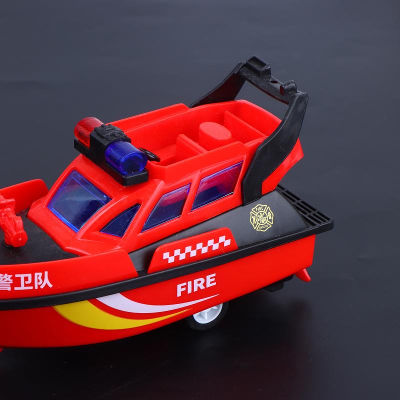 Inertia Toy Boat Police Fire Patrol Ship Model Friction Powered Toy For Kids Boys And Girls Birthday Gifts