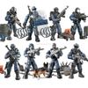 Zusammenbau kleiner menschlicher Modelle mit beweglichen Gelenken Simulation menschlicher Figuren Bausteine Soldaten Militärwaffen Spielzeug