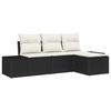 VidaXL Ensemble de canapé jardin 4 pièces avec coussins noir en rotin synthétique 3355676