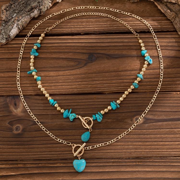 Fashionable Turquoise Statement Necklaces Adjustable Length Choker Trendy Accessories for Various Outfits and Event