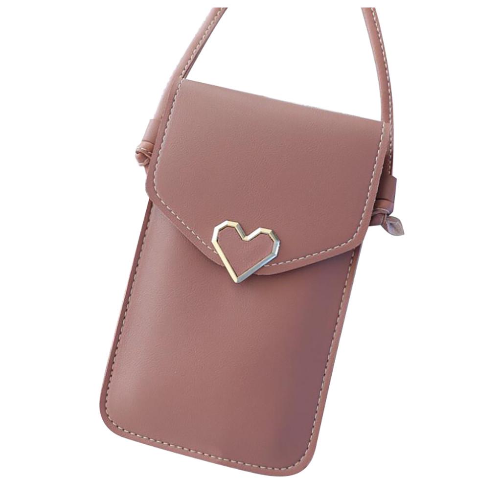 Womens Phone Bag Touchable Leather Change Bag Crossbody Mini Shoulder Bag Wallet