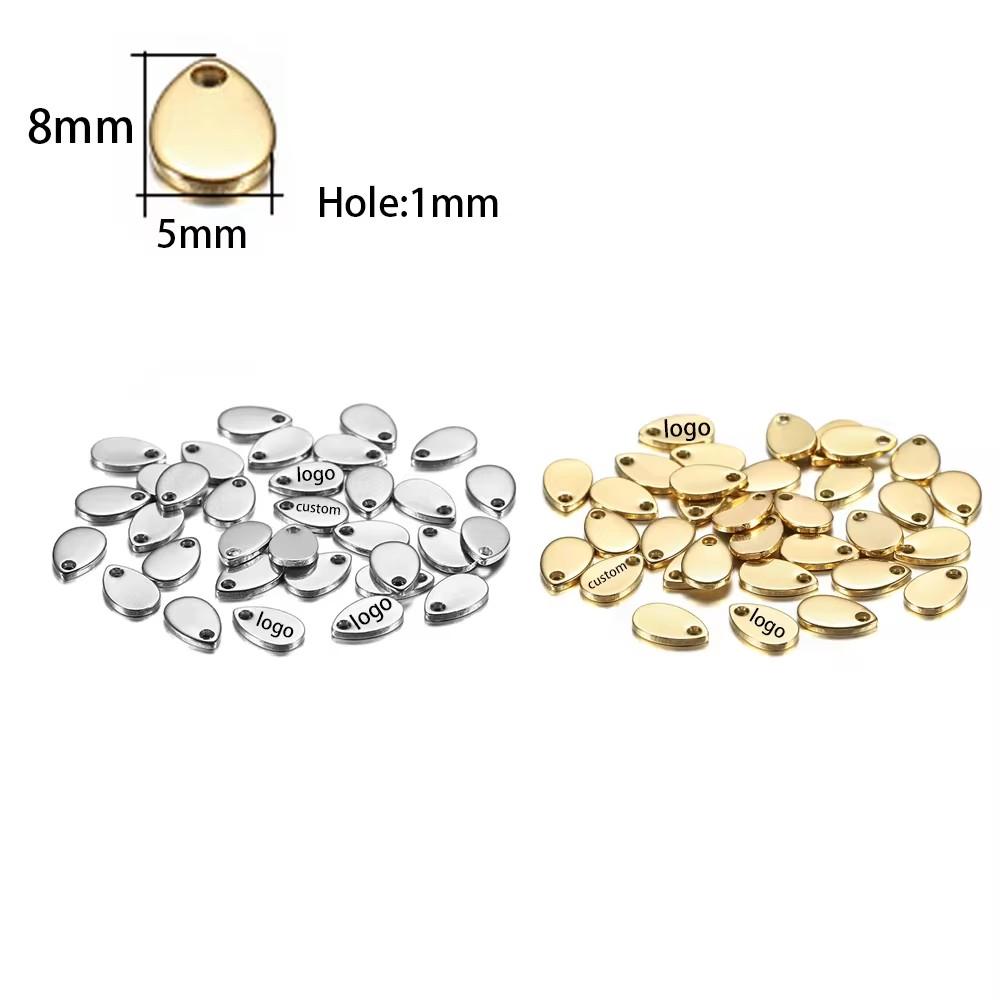 

30/50pcs Laser Engraved Logo Tags Stainless Steel Circle Tag 6mm-12mm Round Charm Engravable Pendants for Jewelry Making 30pcs-Steel