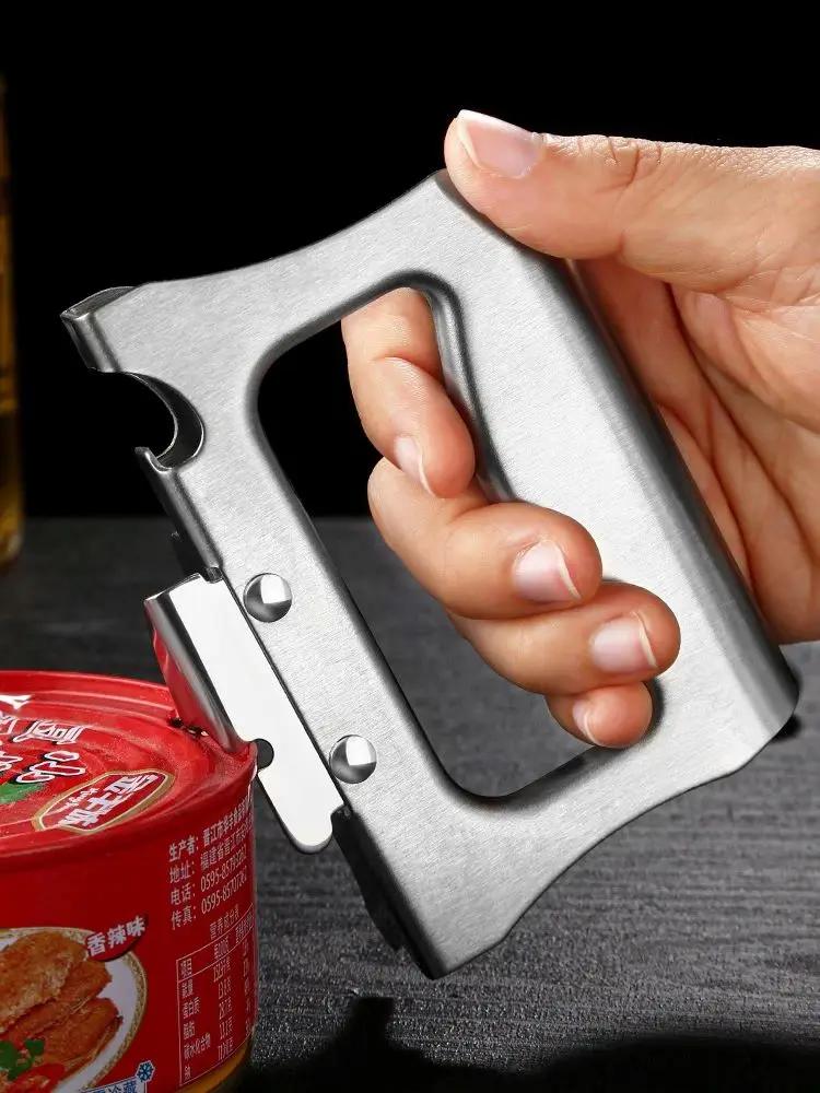Ouvre-bouteille multifonctionnel épais en acier inoxydable Ouvre-boîte style japonais Portable Rapide et facile à utiliser pour les aliments en conserve