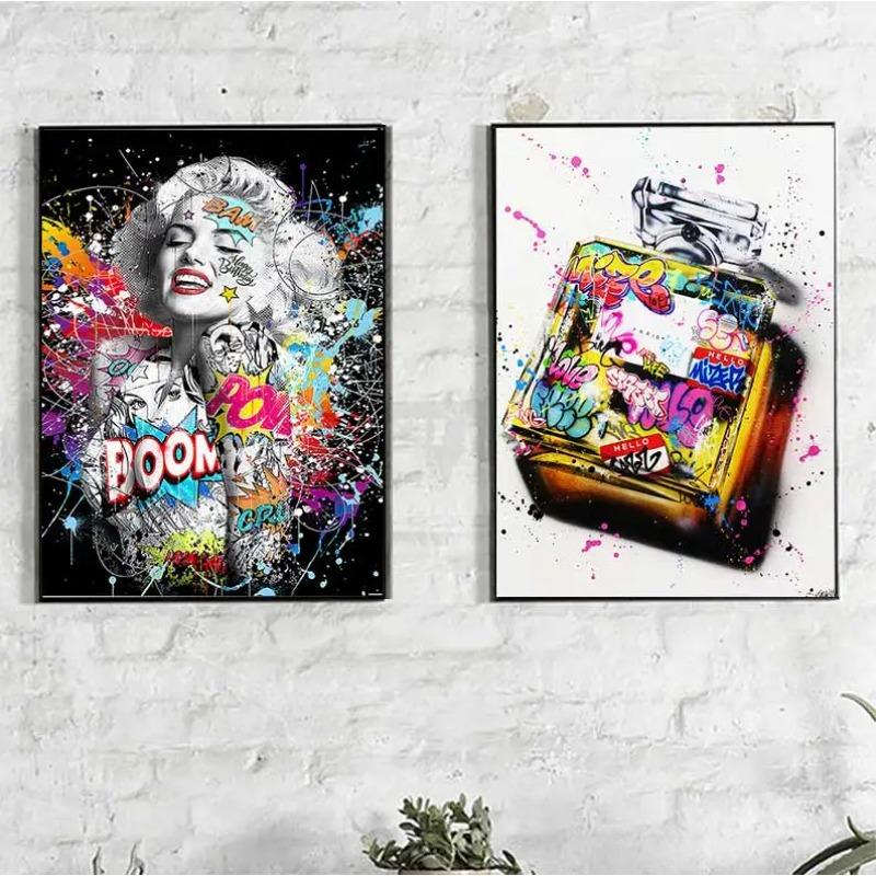 Show Teeth Lips Graffiti Art Painting Street Kiss Posters and Prints Wall Art Picture for Living Room Bedroom