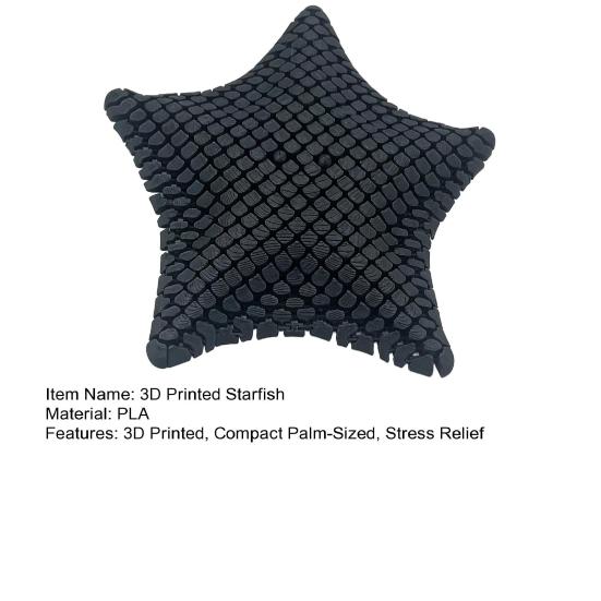 3D Printed Starfish Fidget Toy, Compact Palm-Sized Stress Relief Squishy Puzzle Toy, Flexible Durable Handheld Desk Decor Gift for Kids Adults