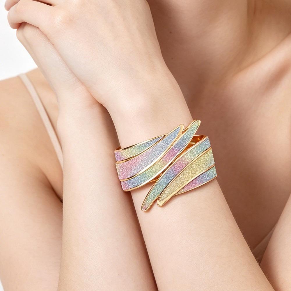 Open Cuff Shiny Hand Jewelry Fashionable Metal Cuff Bangles Angel Wings Cuff Bracelet  Girls
