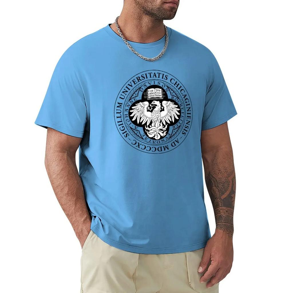 University of Chicago T-shirt anime clothes Short sleeve tee blacks oversizeds designer t shirt men