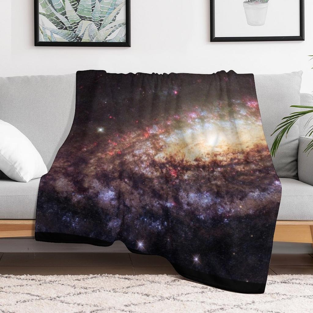 Spiral Galaxy NGC 7331 Throw Blanket Fuzzy Plush Throw Blanket for Sofa Chair
