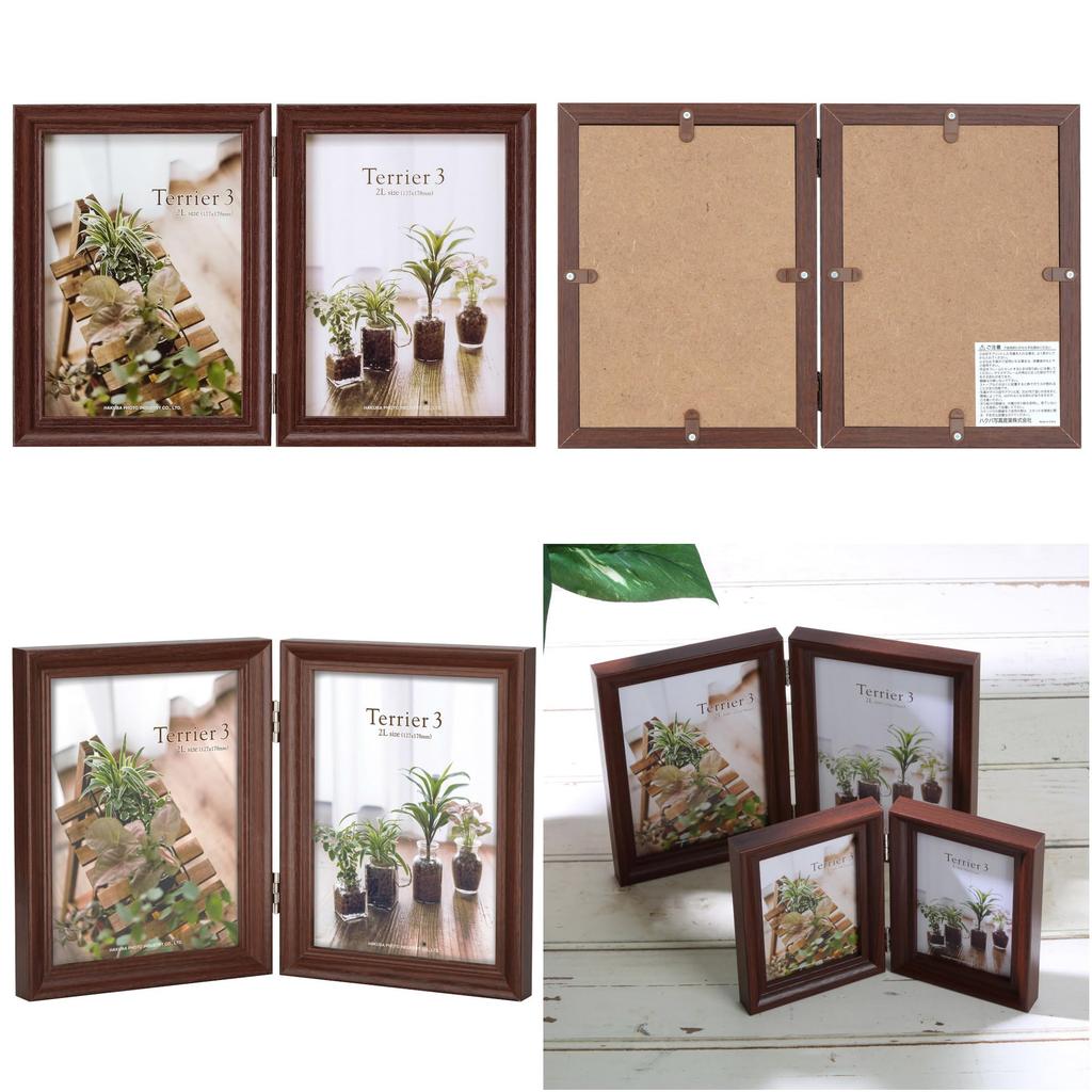 HAKUBA Wooden Photo Terrier 2L Brown Frame, 3, Size, 2-Panel, Vertical, FWTR3-BR2L2T