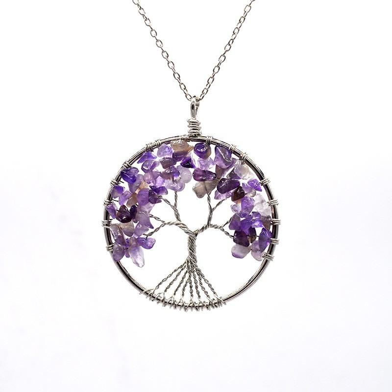 Natural Gravel Tree Of Life Necklace, Fortune Tree Root Necklace N138
