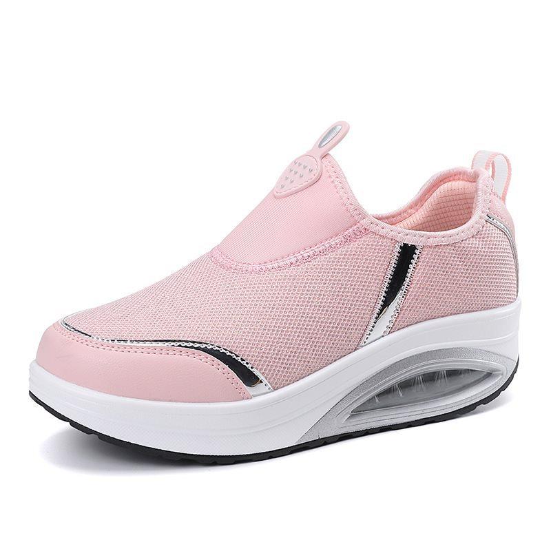 

Летние и осенние дышащие новые повседневные спортивные женские туфли на толстой подошве из сетки удобные женские туфли на воздушной подушке 41 розовый