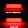 2PCS Trailer Truck RV 24 LED Oval Brake Tail Light Rear Stop DRL Marker Red Lamp