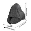 Memory Foam Hooded U-Shaped Travel Pillow with Detachable Cover Portable Neck Support for Airplane Office Nap Car and Home Use
