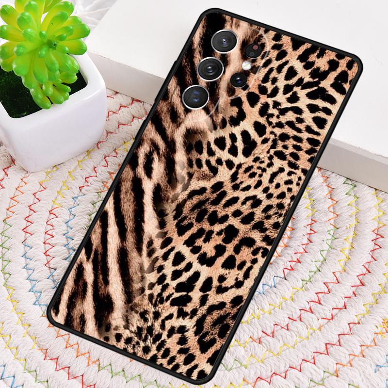 Leopard Print Effect Texture Silicone Phone Case For Samsung Galaxy note 10 pro S26 S25 S24 S23 S22 S21 Plus S25Ultra Capa Cover