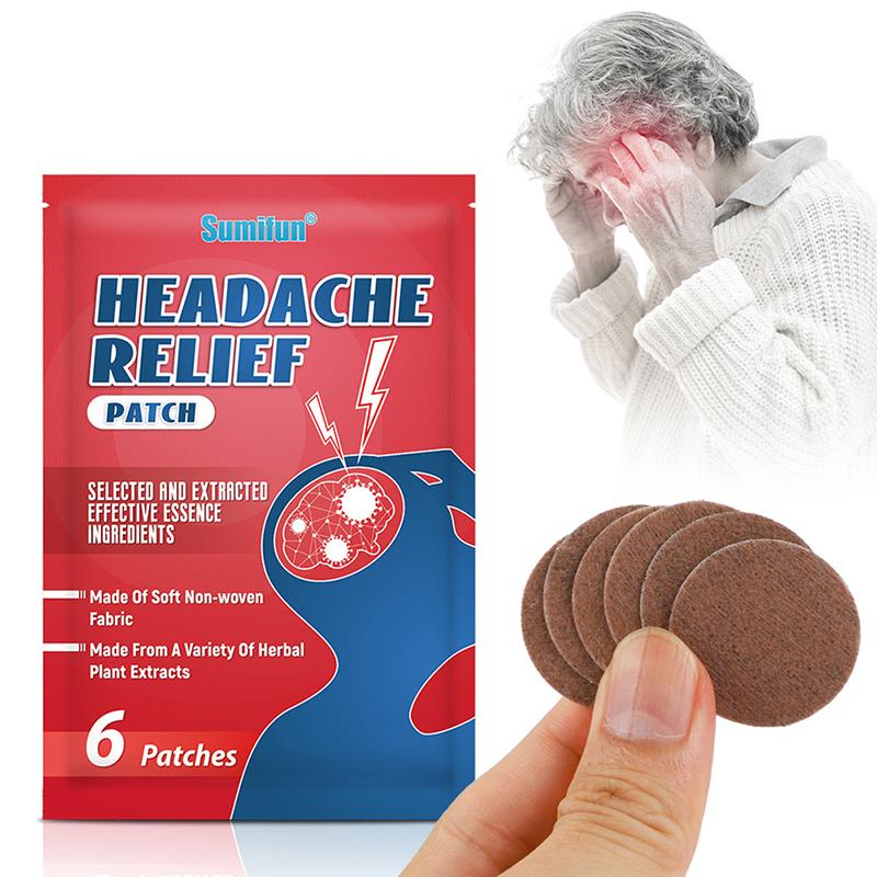Buy 6Pcs/Bag Headache Relief Patch To Treat Migraine Dizziness Pain