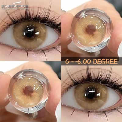 1 Pair 0~-6.00 Myopia Contact Lenses for Eye Contact Lenses with Prescription Cosmetics Students