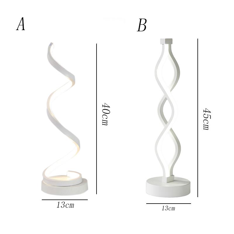 Spiral LED Table Lamp Bedroom Bedside Lamp Small Night Light for Home Study Decor Desk Lamp EU/US/AU/UK Plug