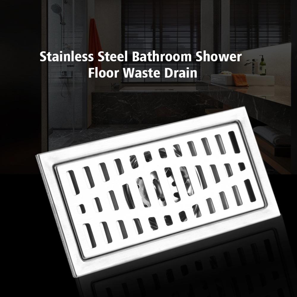 Rectangle Floor Drain Stainless Steel Tile Insert Drain Durable Hair Strainer Kitchen