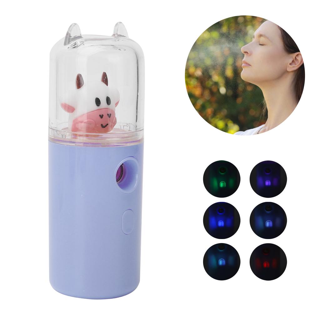 Portable   Facial   Moisturizing Handy Cool Mist Sprayer with Color Light Function