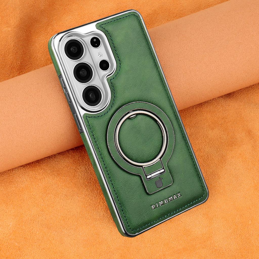 Custodia Lussuosa Business con Cavalletto Magnetico per Samsung S26 Ultra S25 S24 Plus Protezione Lenti Presa Comoda Copertura Antiurto