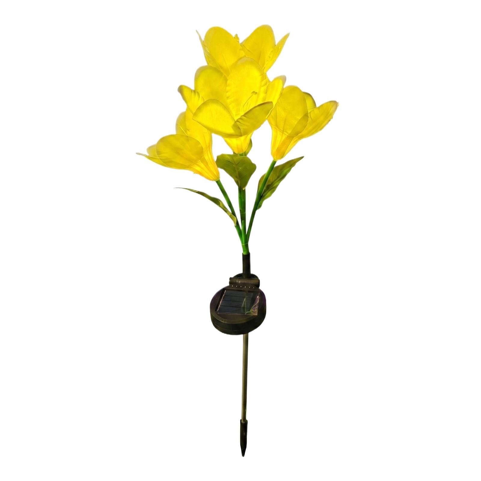

Solar Powered Artificial Flower Outdoor Garden Stake Light with Waterproof Design for Landscape Pathway Yard Decoration One Size жовтий