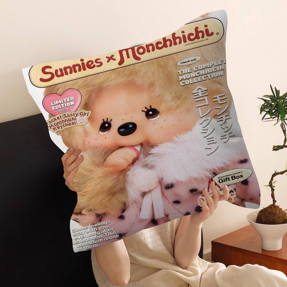 

MMonchhichiSES Cartoon Cute Pillow Cover Design Cushion Cover Decor Holiday Decorati 30x30 cm