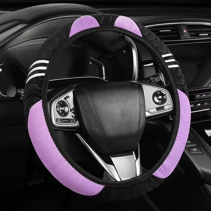 Cartoon Monster Plush Car Steering Wheel Cover - Cute & Creative Design