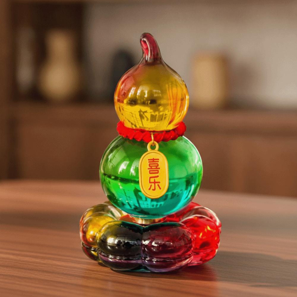 Crystal Spinning Car Ornament Creative Gourd Crystal Table Statue Mini Gourd Statue Home Ornaments