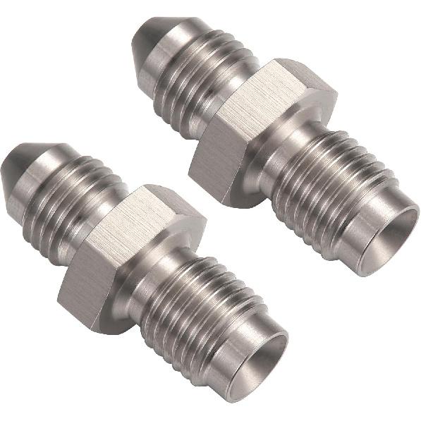 3AN Male to 3/8-24 Male Inverted Flare Stainless Steel Brake Adapter Fitting Connector 2PCS