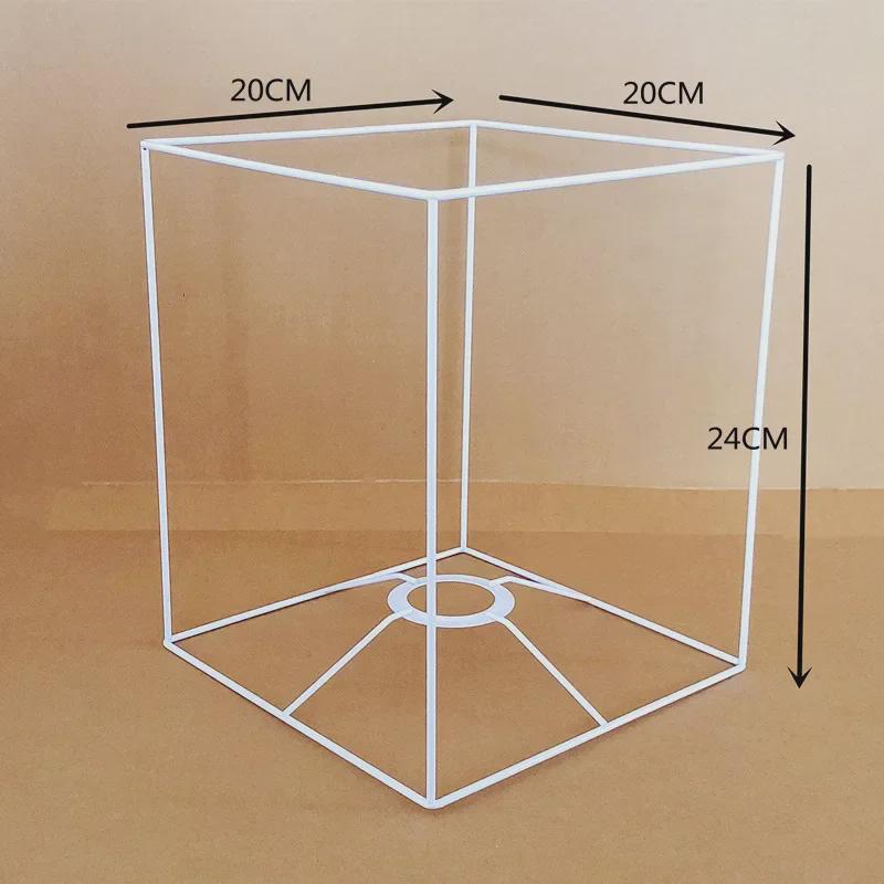 Handgeknüpfte Seilkunst DIY Lampenschirmrahmen: Runde & Eckige Eisenbeschläge für Tischlampen