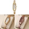 Elegant Fashion Oval Diamond Embellished Ladies Watch With Quartz Movement For Casual Wear