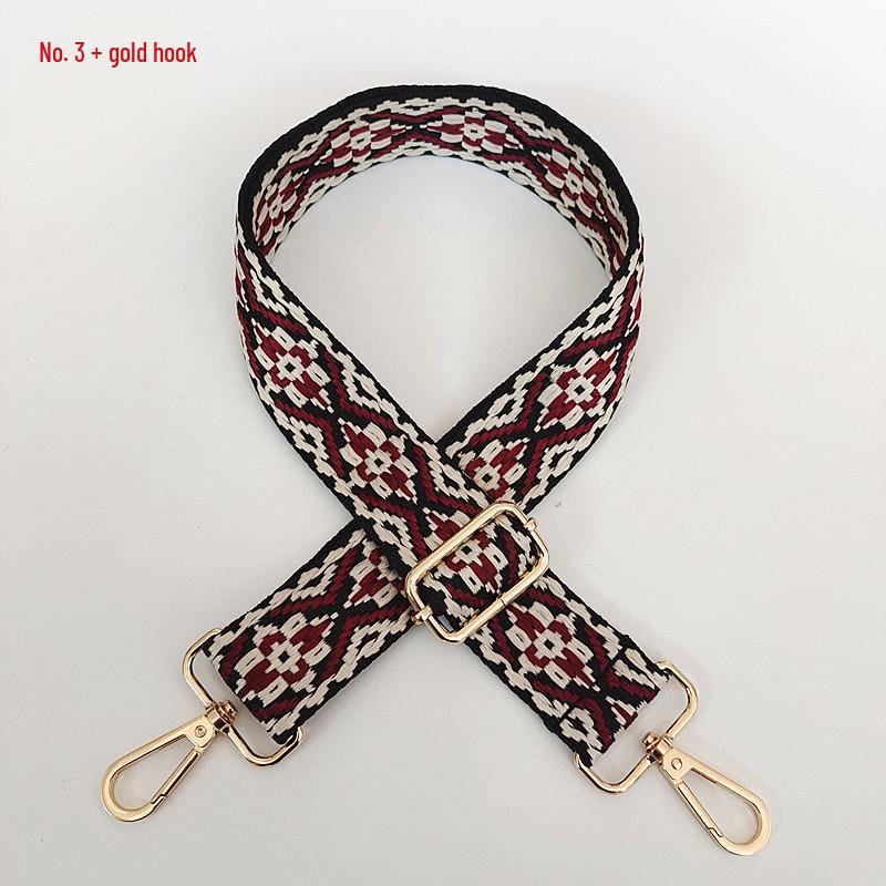 Colorful Jacquard Wide Shoulder Strap for Women's Bags - Canvas Crossbody and Backpack Accessory