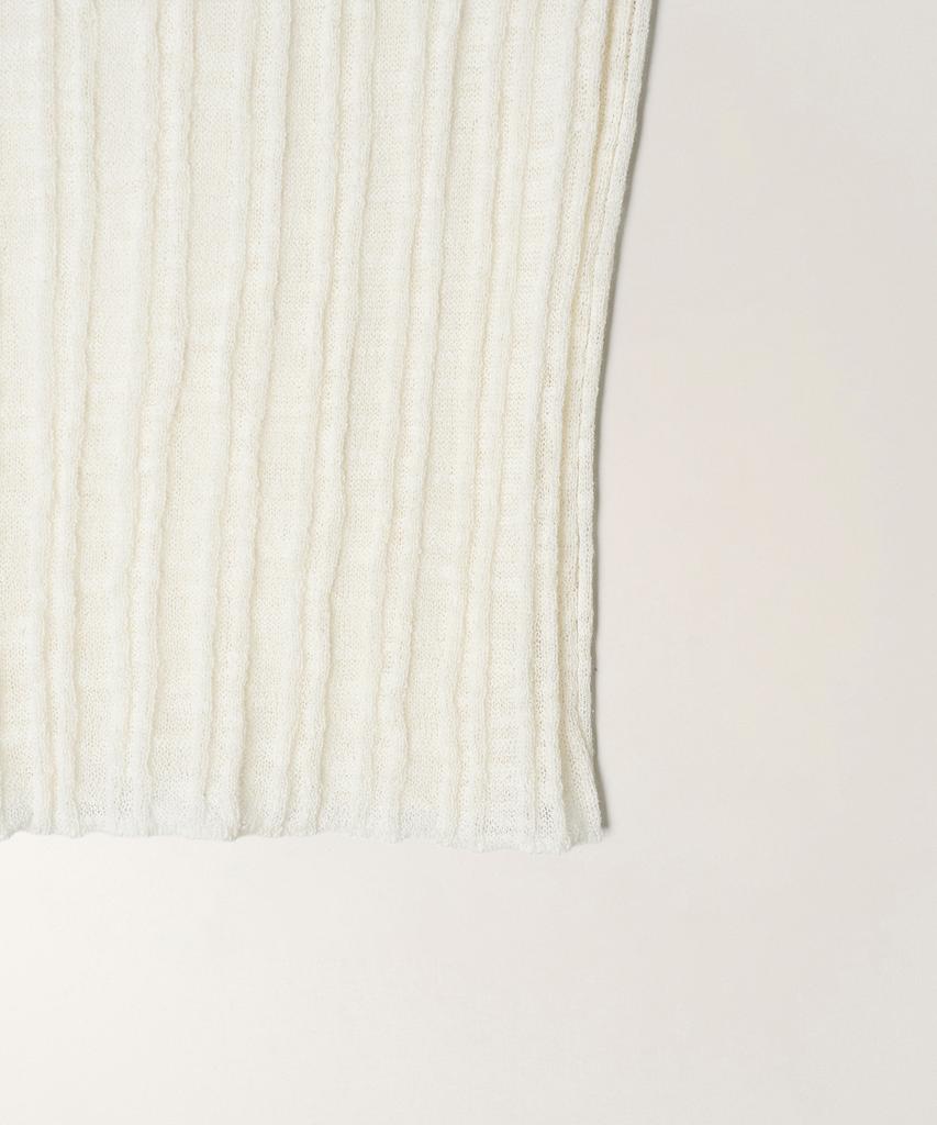 TTUDEMENT Two-Way Short Sleeve Knit Top_Ivory