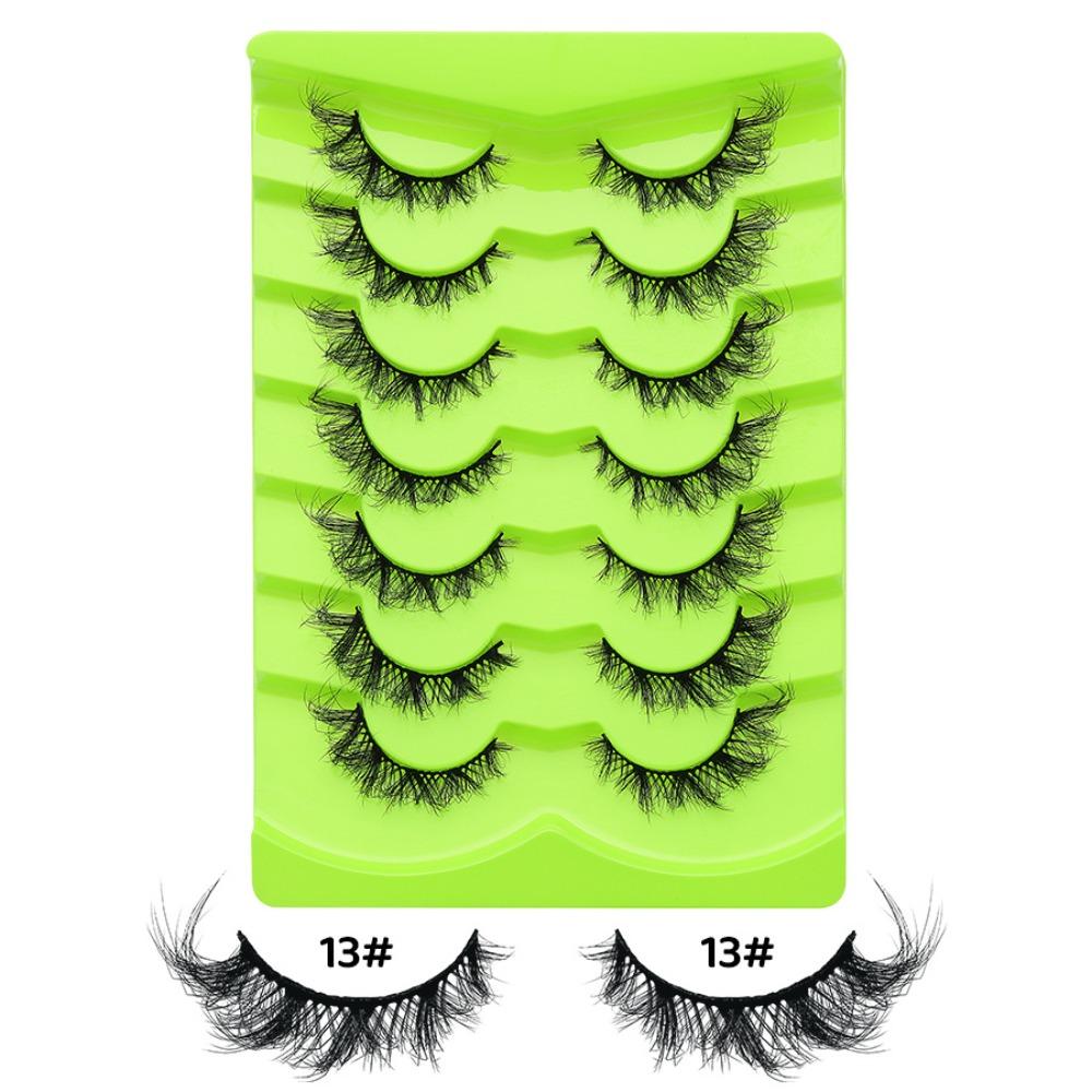 

7 pairs Anime Cosplay 3D Natural False Lashes With Jelly Glue Strips Manga Lashes Party Supplies 13#