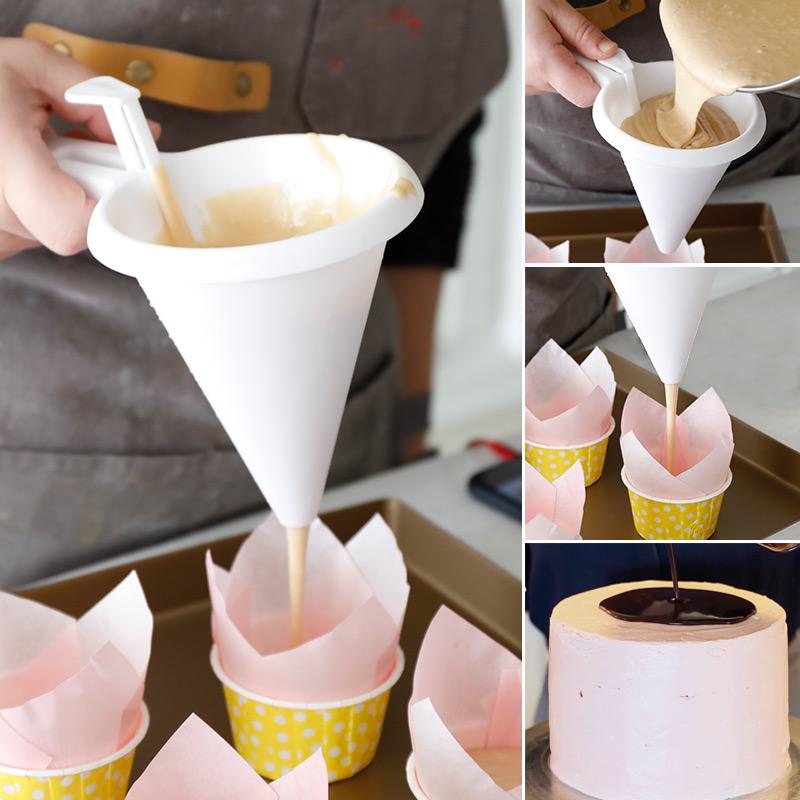 Cake Batter Dispenser & Separator with Funnel and Scale Cup