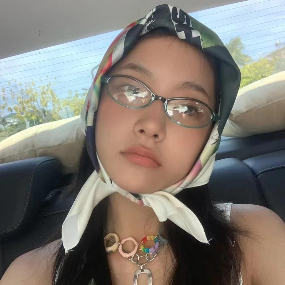 New Japanese Korean Retro Small Oval Eyeglass Frame Women Anti Blue Light Optical Myopia Glasses for Cosplay