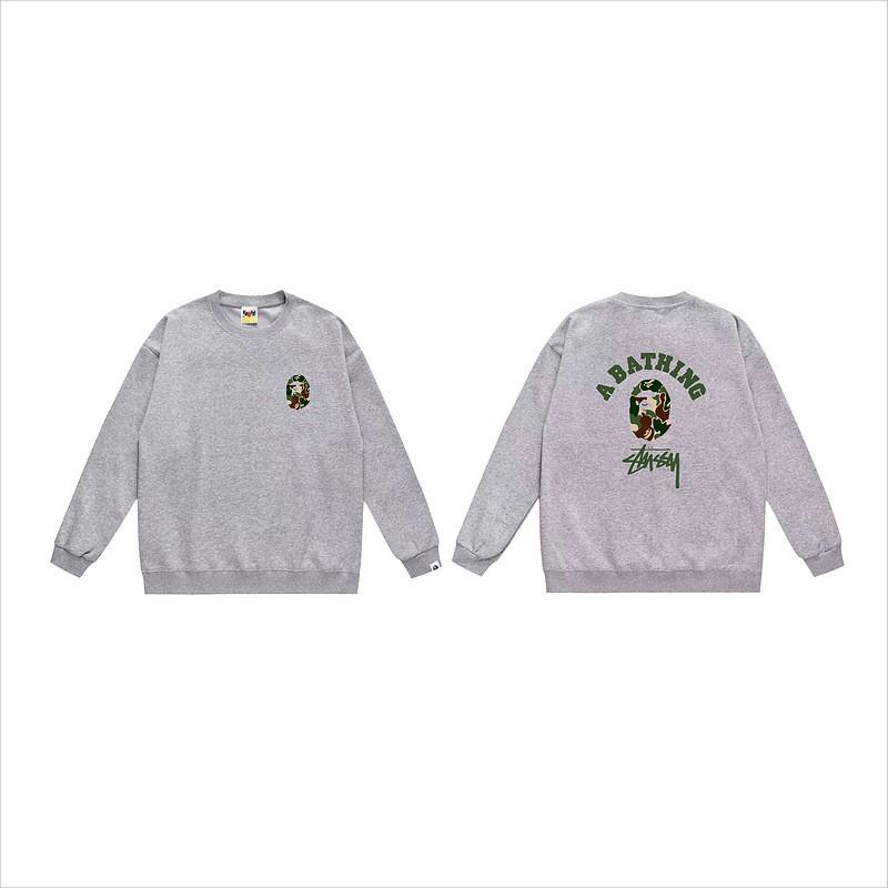 Unisex lässiger übergroßer Rundhals-Pullover mit Schriftzug-Print leichter Baumwoll-Hoodie