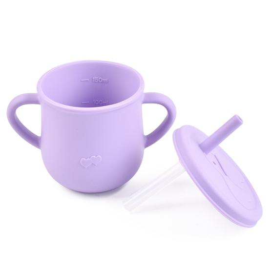 Water Cup Soft Leakproof Silicone Baby Straw Feeding Drinking Glass Home