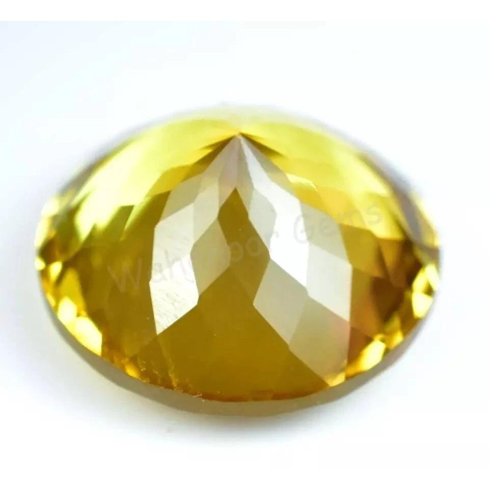 20Ct Natural Ceylon Yellow Sapphire Round CERTIFIED Flawless Loose Gemstone