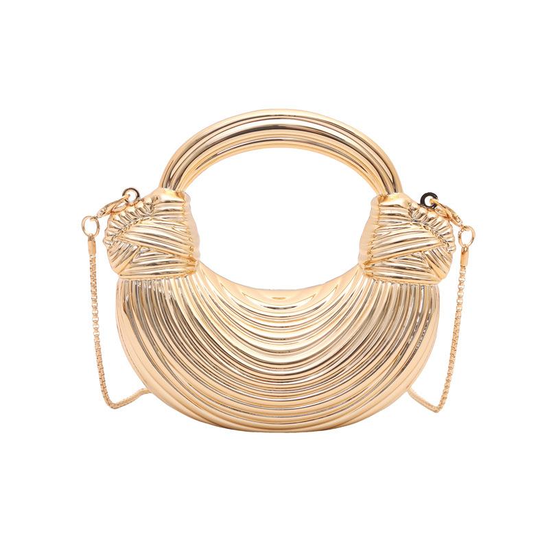 Акриловая портативная сумка-ракушка популярная новая модная полосатая сумка на цепочке текстурированная плечевая сумка-мессенджер вечерняя сумка