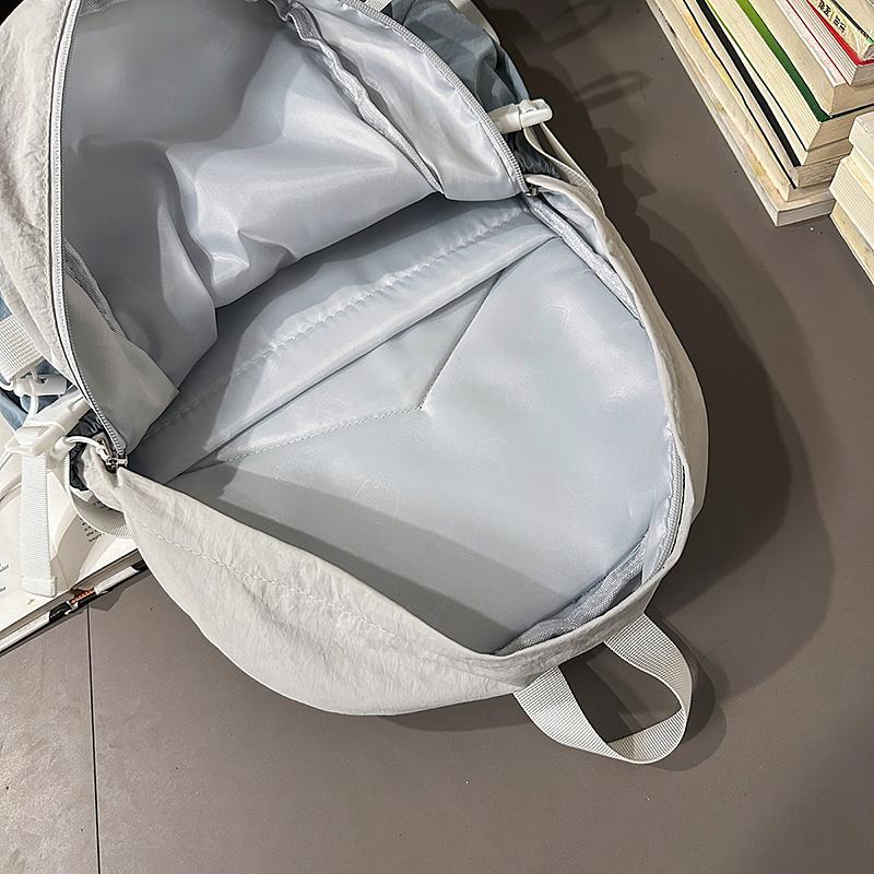 Contrast Color Stitching Backpack Unisex Lightweight Travel Backpack Student Schoolbag