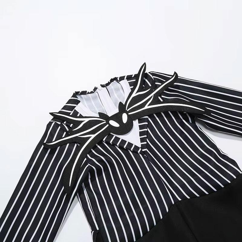 Kids Jack Skellington Cosplay Costume The Nightmare Before Christmas Boys Striped Outfit Halloween Party Fancy Dress Up Set