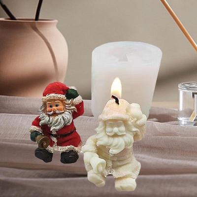 New Christmas Santa Claus Silicone Candle Moulds Handmade Crafts DIY Candle Shape Aromatherapy Soap Mould Home Decoration