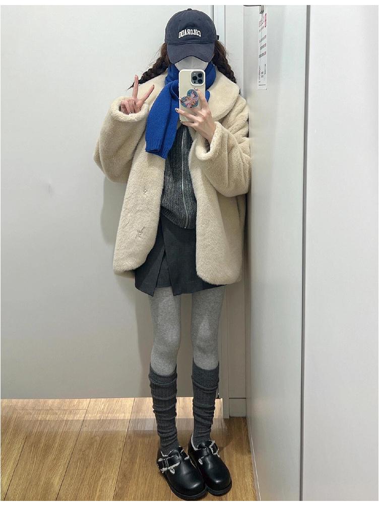 Women's Gray Wool Blend High-Waist Slimming A-line Short Skirt Pants - Winter 2026 Trendy Hip-Hugging Design