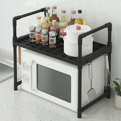 Microwave Rack Kitchen Open Space Seasoning Shelves Partition Storage Bilayer Oven Modern Minimalism Kitchen Storage Organizer