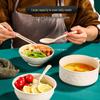 Große japanische Nudelschüssel mit Deckel, Perfekt für Studentenwohnheime und einfaches Abgießen, Ideal für gemischte Nudeln
