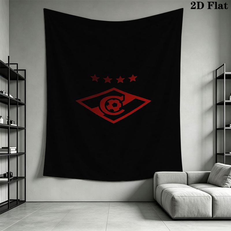 Spartak Moscow Fire Wall Hanging Printed Fabric Blanket Decorative Tapestries for Bedroom Living Room Home Decor